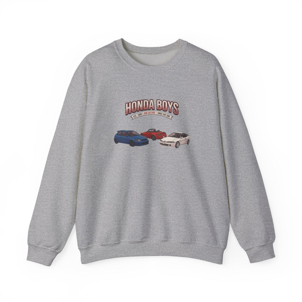 Honda Boys Crewneck Sweatshirt — Retro JDM Car Graphic