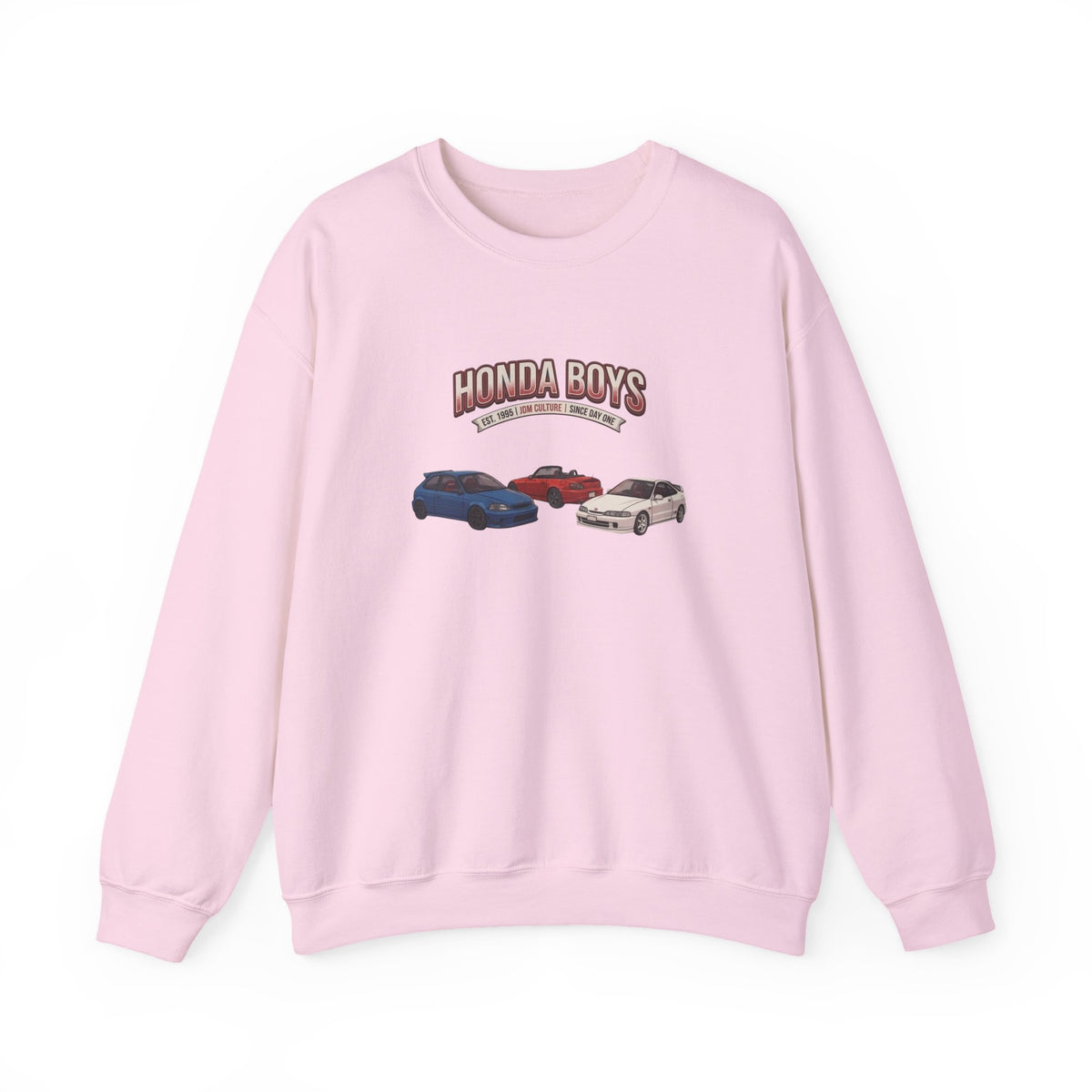 Honda Boys Crewneck Sweatshirt — Retro JDM Car Graphic