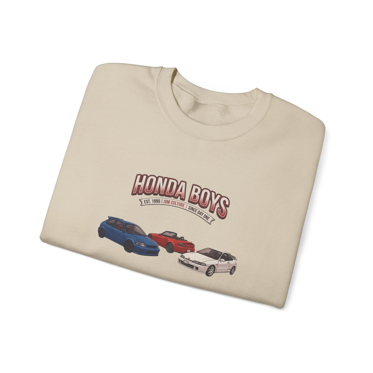 Honda Boys Crewneck Sweatshirt — Retro JDM Car Graphic