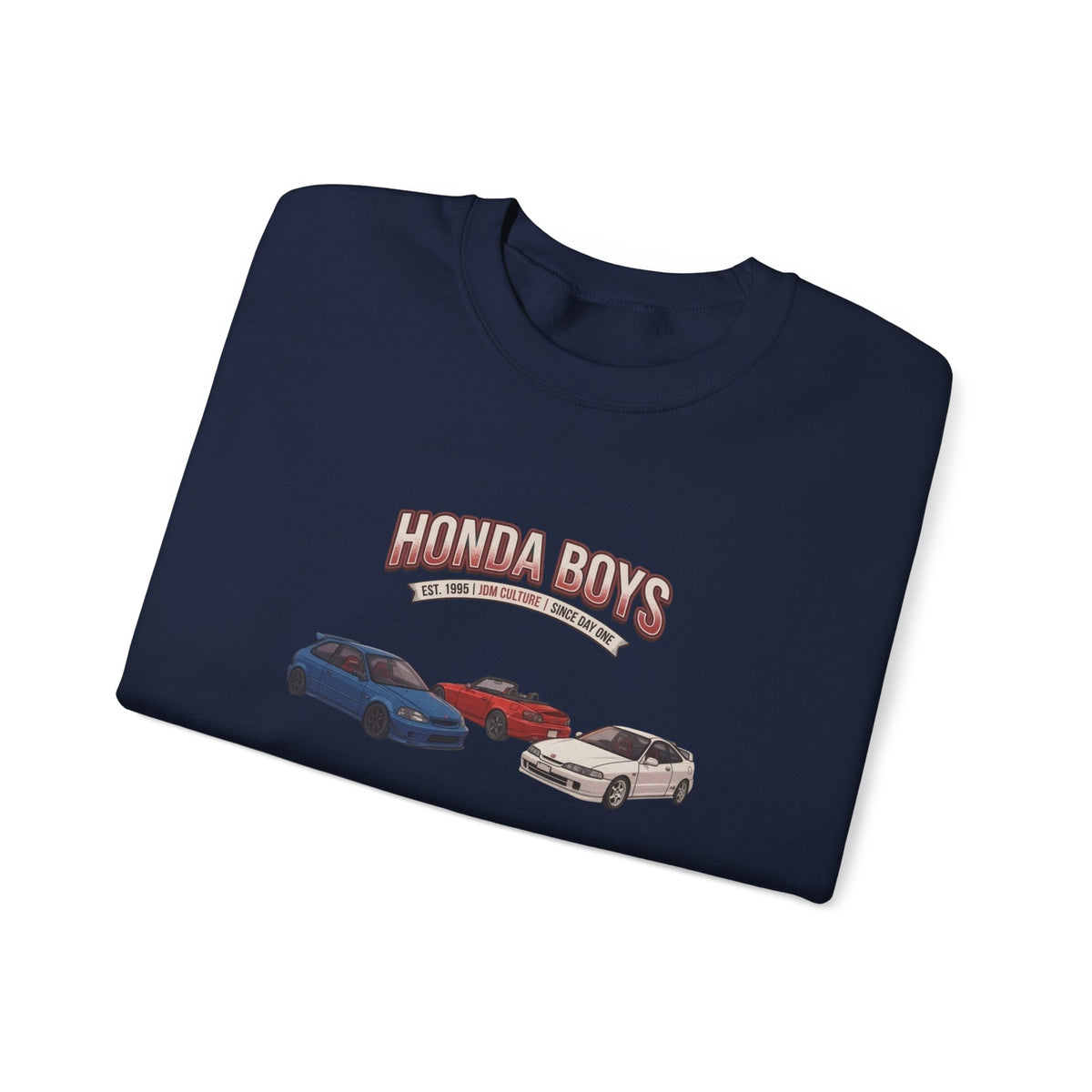 Honda Boys Crewneck Sweatshirt — Retro JDM Car Graphic