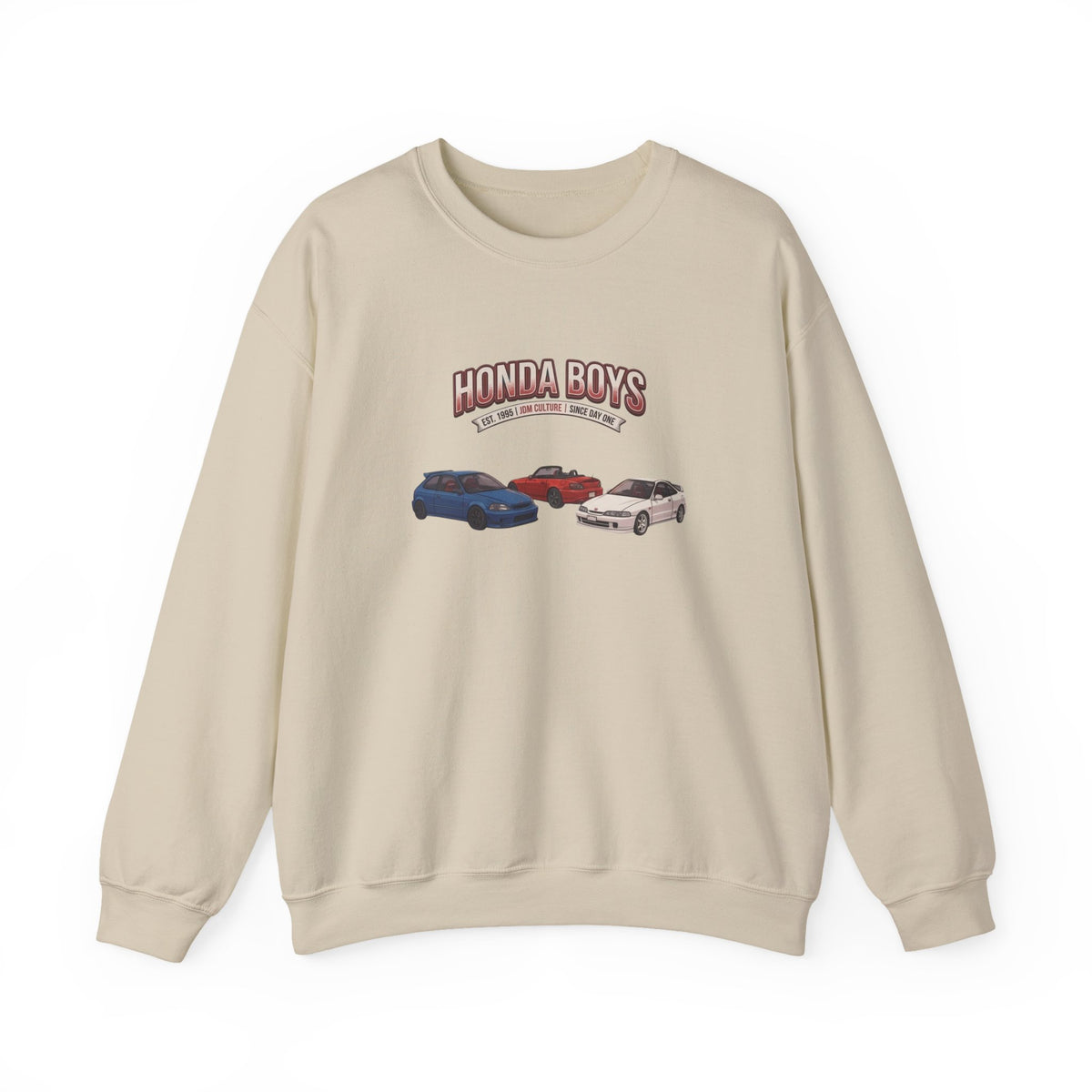 Honda Boys Crewneck Sweatshirt — Retro JDM Car Graphic