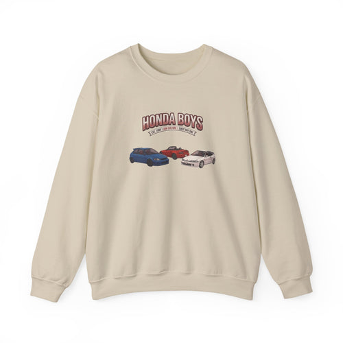 Honda Boys Crewneck Sweatshirt — Retro JDM Car Graphic