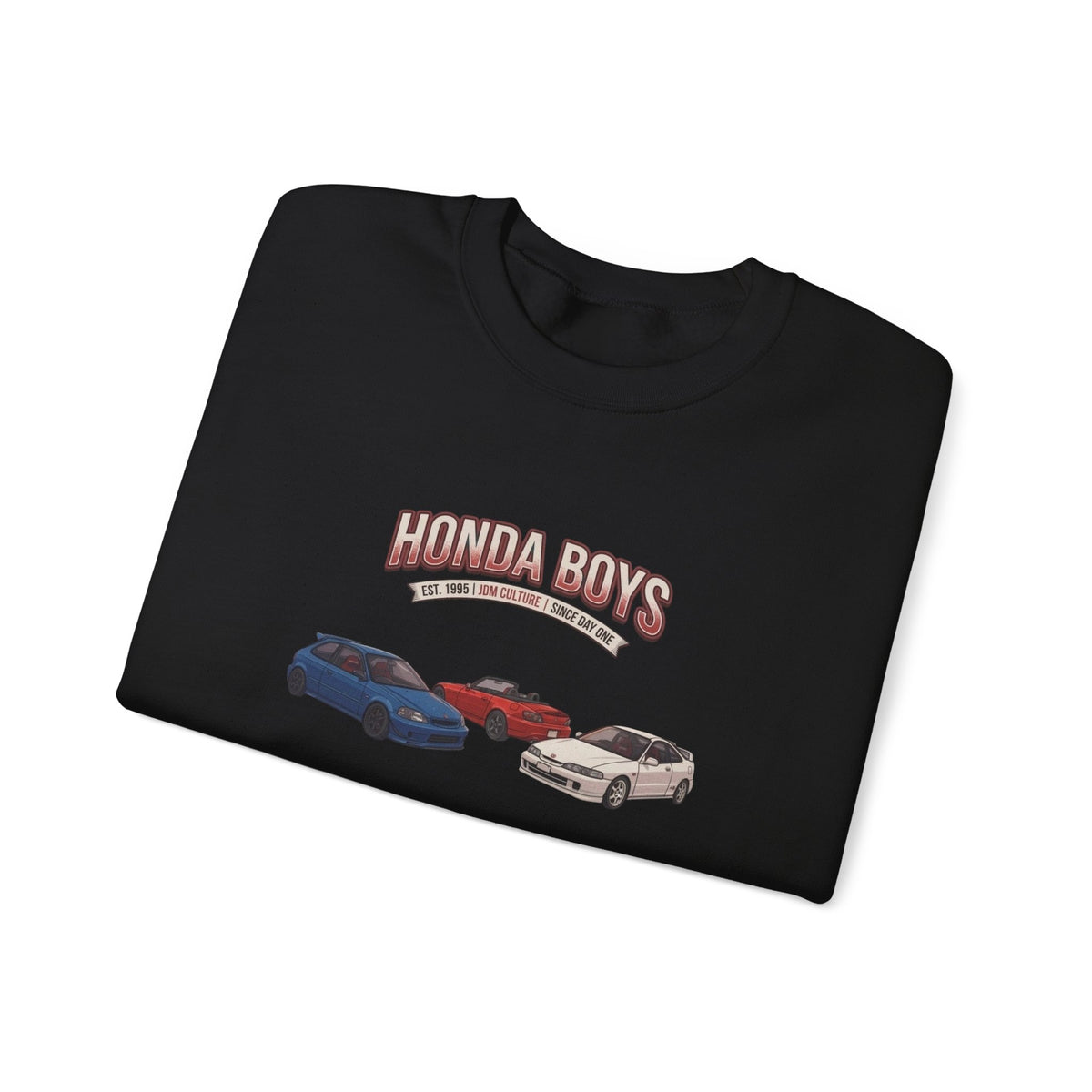Honda Boys Crewneck Sweatshirt — Retro JDM Car Graphic
