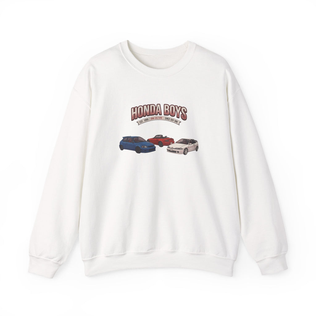 Honda Boys Crewneck Sweatshirt — Retro JDM Car Graphic