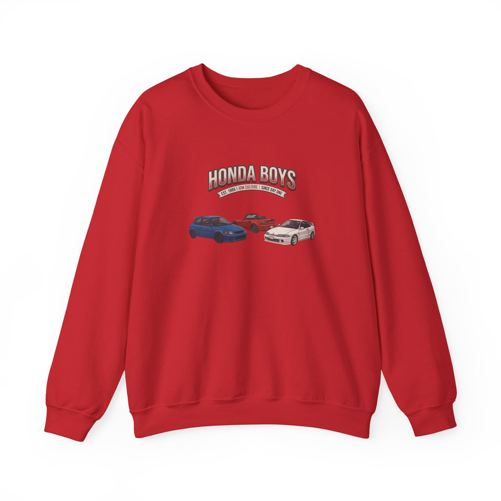 Honda Boys Crewneck Sweatshirt — Retro JDM Car Graphic