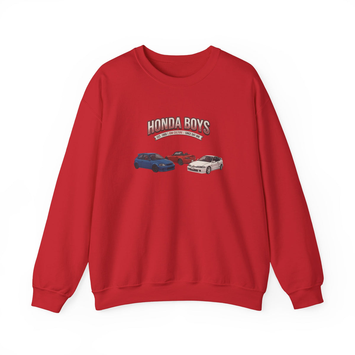 Honda Boys Crewneck Sweatshirt — Retro JDM Car Graphic