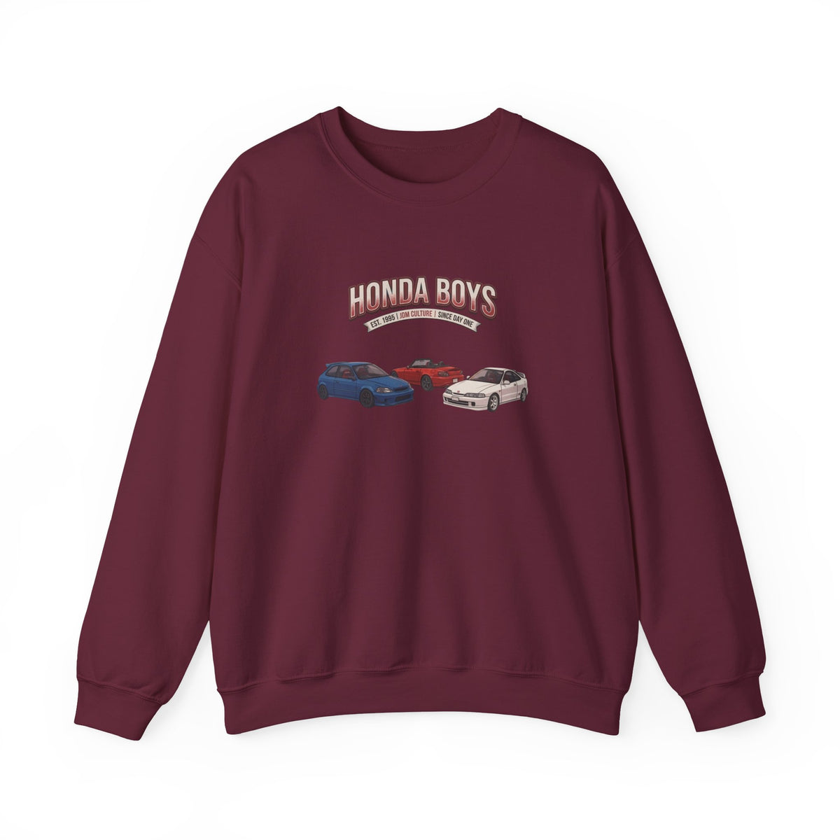 Honda Boys Crewneck Sweatshirt — Retro JDM Car Graphic