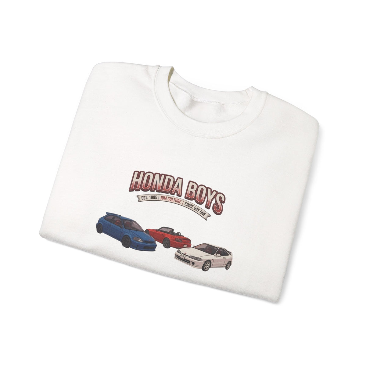 Honda Boys Crewneck Sweatshirt — Retro JDM Car Graphic