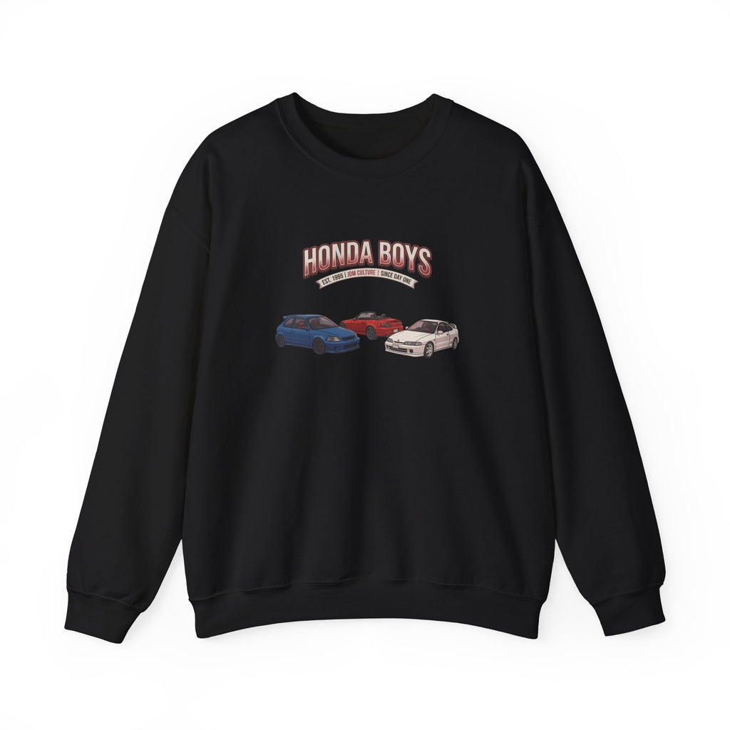 Honda Boys Crewneck Sweatshirt — Retro JDM Car Graphic