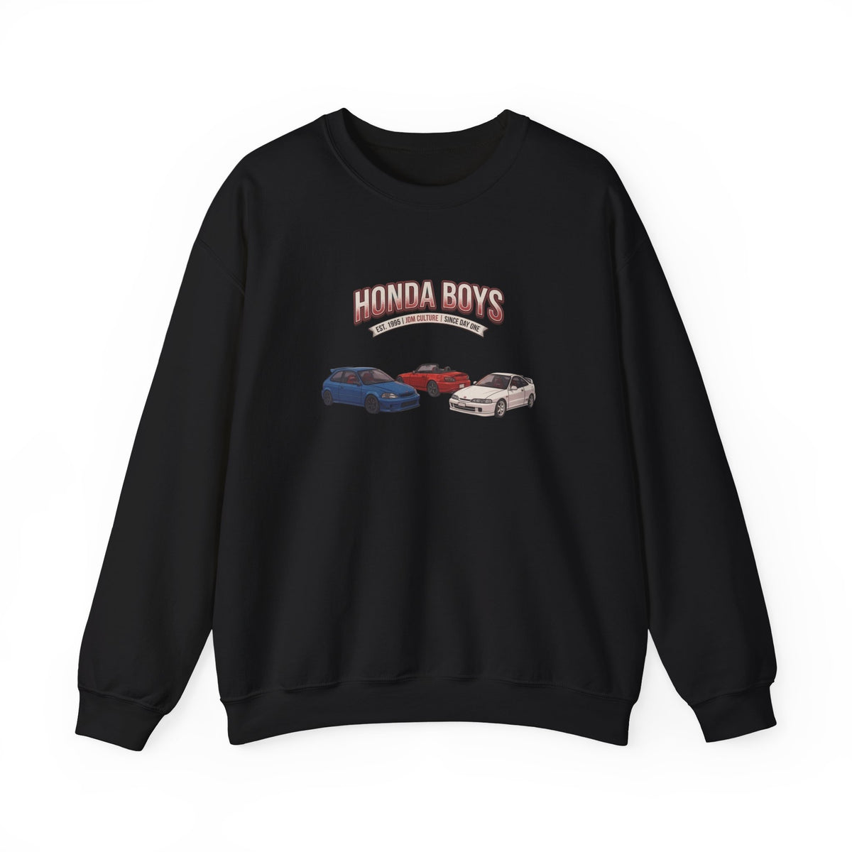 Honda Boys Crewneck Sweatshirt — Retro JDM Car Graphic